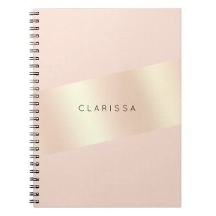 Elegant modern chick blush roze roze roze goud ges notitieboek