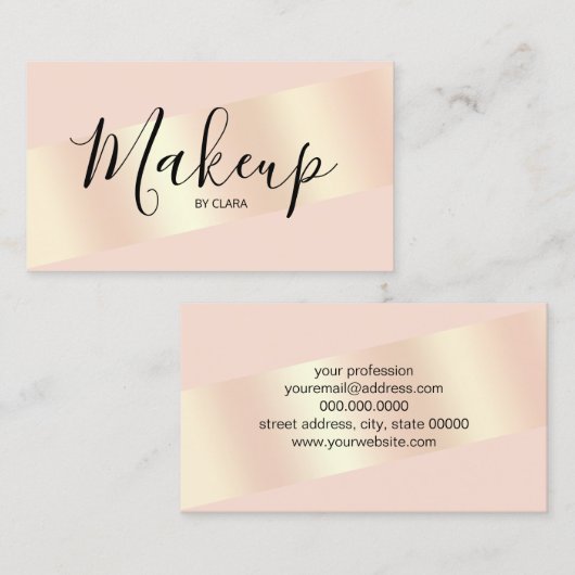 Elegant modern chick blush roze roze roze goud ges visitekaartje (Voorkant / Achterkant)