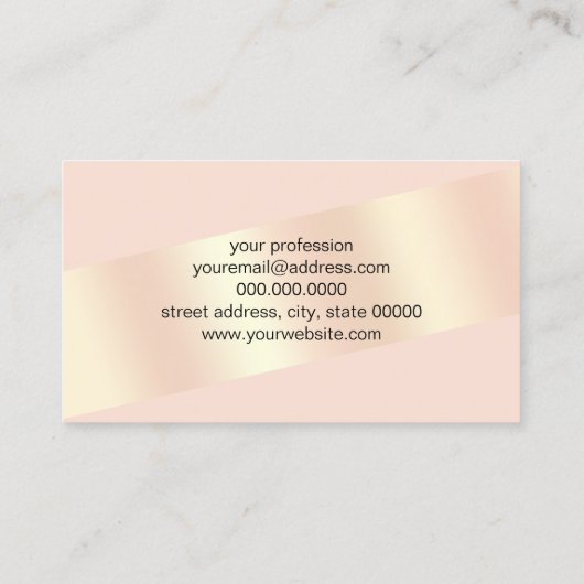 Elegant modern chick blush roze roze roze goud ges visitekaartje (Achterkant)