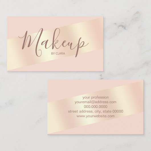 Elegant modern chick blush roze roze roze goud ges visitekaartje (Voorkant / Achterkant)