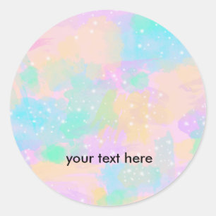 Elegant modern chick colorful pastel brushstrokes ronde sticker