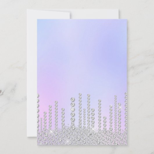 Elegant modern chick diamant druppelt zestien zoet kaart (Achterkant)