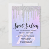 Elegant modern chick diamant druppelt zestien zoet kaart (Voorkant)