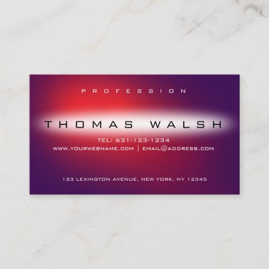 Elegant modern Chick Paars Red Design Visitekaartje (Voorkant)