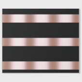 Elegant modern chick roos gold & black strip cadeaupapier (Vlak)