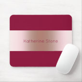 Elegant modern chick roos gold & burgundy strip muismat (Met muis)