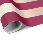 Elegant modern chick roos goud bordeaux gestreept cadeaupapier (Rol Hoek)