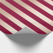 Elegant modern chick roos goud bordeaux gestreept cadeaupapier (Hoek)