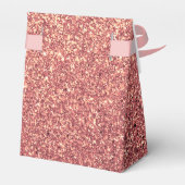 Elegant modern chick roos goud glitter zwart bedankdoosjes (Achterkant)