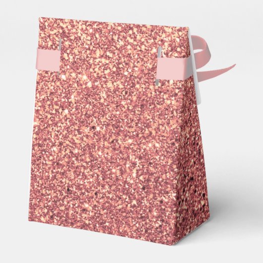 Elegant modern chick roos goud glitter zwart bedankdoosjes (Achterkant)