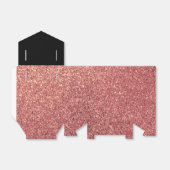 Elegant modern chick roos goud glitter zwart bedankdoosjes (Uitgevouwen)