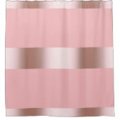 Elegant modern chick roos goud & roze strip douchegordijn (Voorkant)