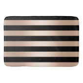 Elegant modern chick roos goud zwart gestreept badmat (Voorkant)