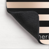 Elegant modern chick roos goud zwart gestreept muismat (Hoek)