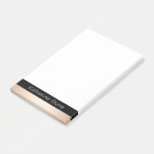 Elegant modern chick roos goud zwart gestreept post-it® notes (Schuin)