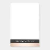 Elegant modern chick roos goud zwart gestreept post-it® notes (Voorkant)