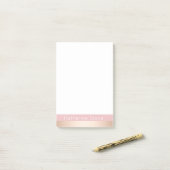 Elegant modern chick roos gouden roze strippen post-it® notes (Op bureau)