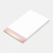 Elegant modern chick roos gouden roze strippen post-it® notes (Schuin)