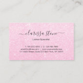 Elegant modern chick roos goudglitter zweeft visitekaartje (Achterkant)