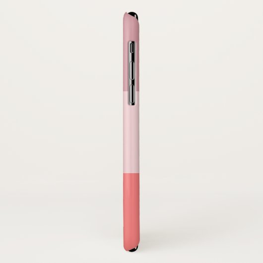 Elegant modern chick roos goudroze koraal gestript Case-Mate iPhone case (Achterkant/links)