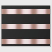 Elegant modern chick rose gold & black strip cadeaupapier (Vlak)