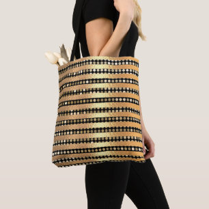 Elegant modern chick Stijlvolle gouden zwarte stre Tote Bag