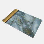 Elegant Modern Chique Blauw Grijs Goud Marmeren Pa Deurmat (Schuin)