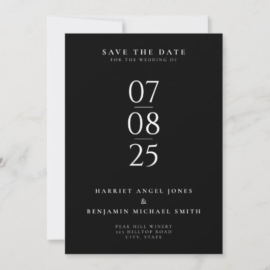 Elegant Modern Chique Bruiloft Save the Date (Voorkant)