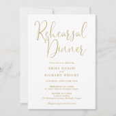 Elegant modern chique gouden script repetitie dine kaart (Voorkant)