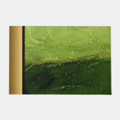 Elegant Modern Chique Groen en Goud Marmeren Patro Deurmat (Voorkant)