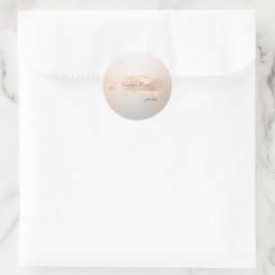 Elegant Modern,Chique Rose Goud Kwasstreek Ronde Sticker