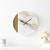 Elegant modern chique wit goud marmeren patroon grote klok (Huis)