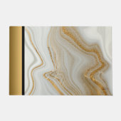 Elegant Modern Chique Wit Grijs Goud Marmeren Patr Deurmat (Voorkant)