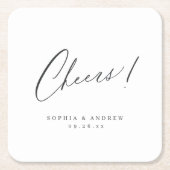 Elegant modern-chouwers script minimalistische bru kartonnen onderzetters (Voorkant)