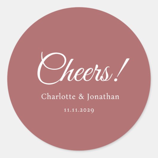 Elegant modern-chouwers script minimalistische bru ronde sticker (Voorkant)