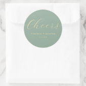 Elegant modern-chouwers script minimalistische bru ronde sticker (Tas)