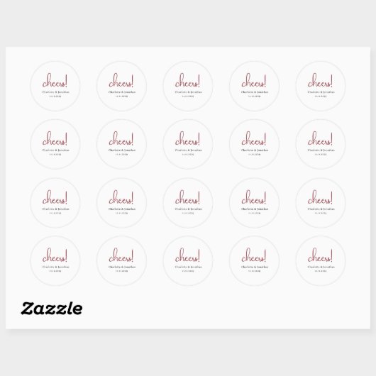 Elegant modern-chouwers script minimalistische bru ronde sticker (Vel)