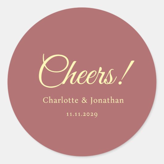Elegant modern-chouwers script minimalistische bru ronde sticker (Voorkant)