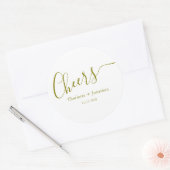 Elegant modern-chouwers script minimalistische bru ronde sticker (Envelop)