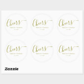 Elegant modern-chouwers script minimalistische bru ronde sticker (Vel)
