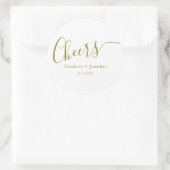 Elegant modern-chouwers script minimalistische bru ronde sticker (Tas)