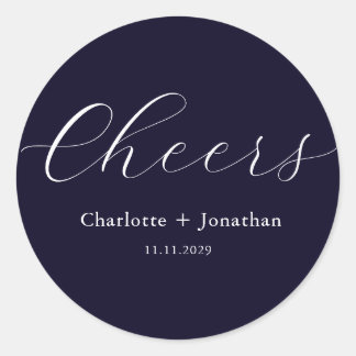 Elegant modern-chouwers script minimalistische bru ronde sticker