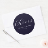 Elegant modern-chouwers script minimalistische bru ronde sticker (Envelop)