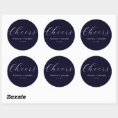 Elegant modern-chouwers script minimalistische bru ronde sticker (Vel)