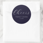 Elegant modern-chouwers script minimalistische bru ronde sticker (Tas)