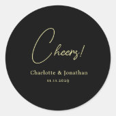 Elegant modern-chouwers script minimalistische bru ronde sticker (Voorkant)