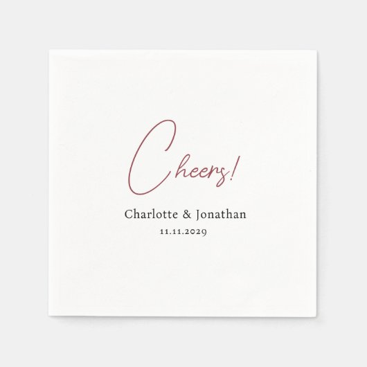Elegant modern-chouwers script minimalistische bru servet (Voorkant)