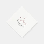 Elegant modern-chouwers script minimalistische bru servet (Hoek)