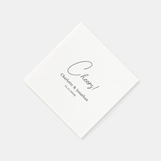 Elegant modern-chouwers script minimalistische bru servet (Hoek)