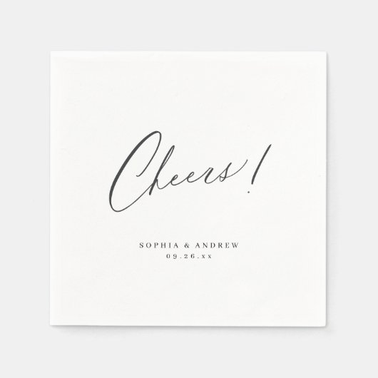 Elegant modern-chouwers script minimalistische bru servet (Voorkant)